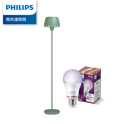 Philips 飛利浦 44102 Halo氛圍落地燈-羅勒綠 + Wiz燈泡 組合 PW013-SP